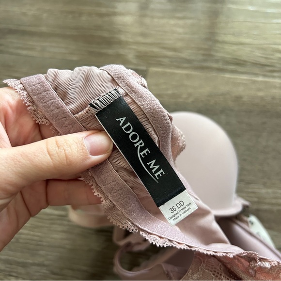 NWT Adore Me Lidia Push Up Bra 36DD Beige Blush Pink - Picture 6 of 10